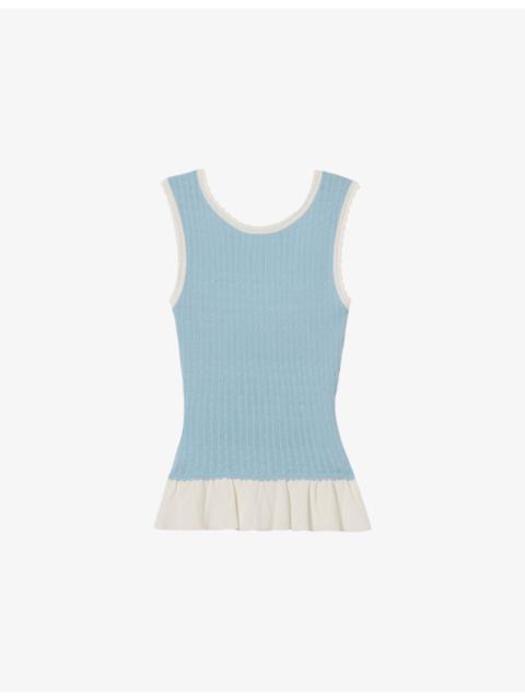Claudie Pierlot Sleeveless Round-Neck Knitted Top