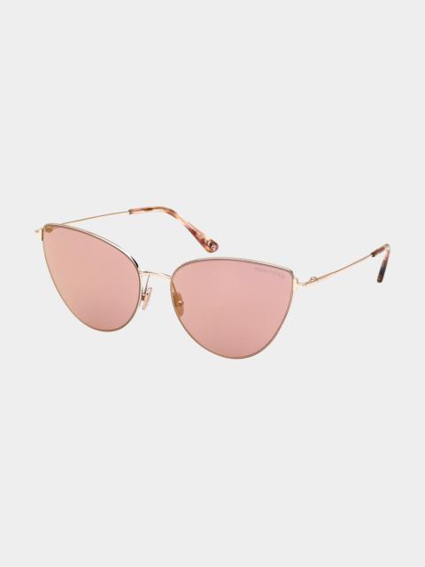 TOM FORD Anais Metal Cat-Eye Sunglasses