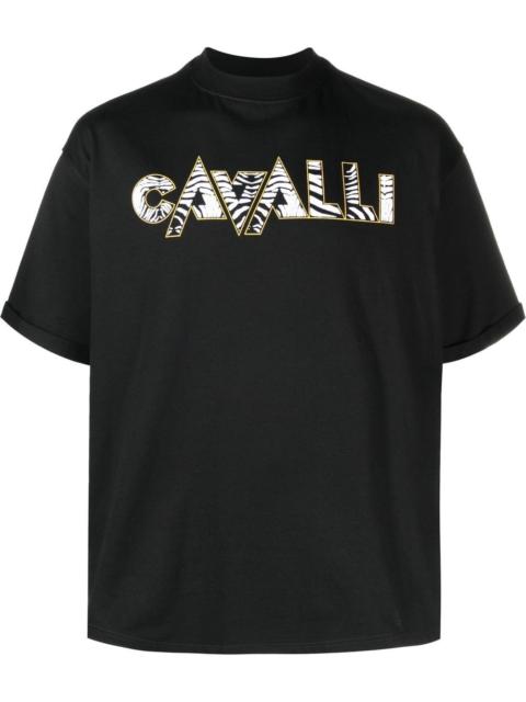 Roberto Cavalli zebra-print logo T-shirt