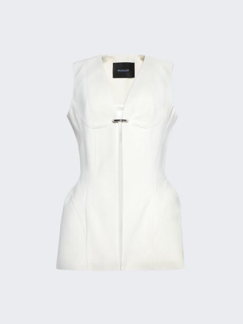 MUGLER Corseted Pierced Vest Off-white