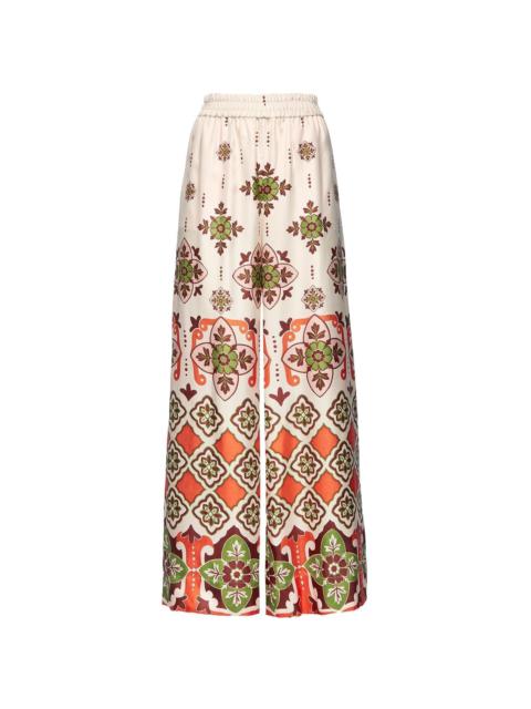 printed silk palazzo trousers