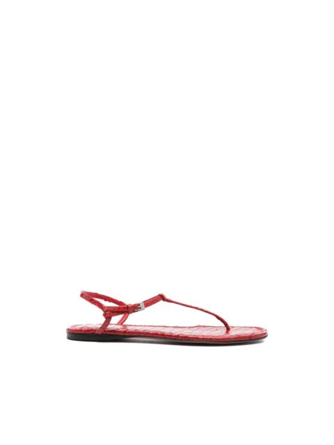 PARIS TEXAS snake-embossed leather sandals