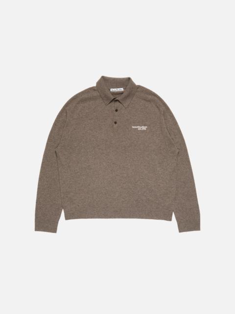Acne Studios Wool knit polo - Brown melange