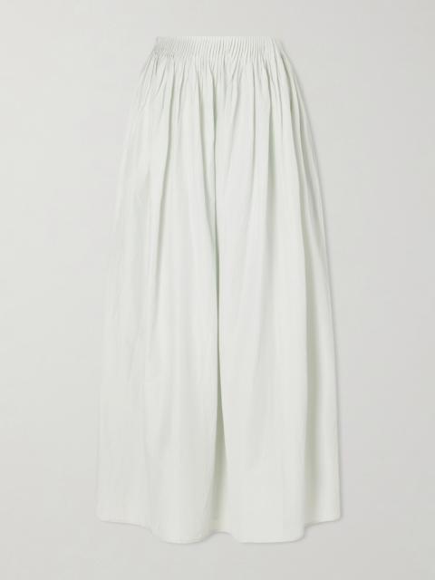 Loulou de Saison Naya Gathered Cotton And Silk-blend Maxi Skirt