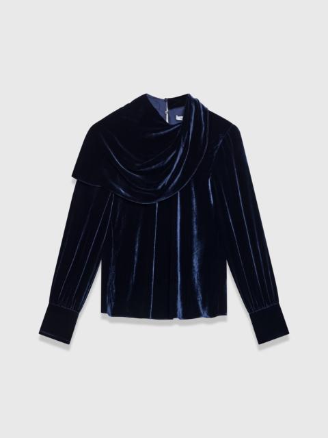 THE FOLD Ocana Velvet Long Sleeve Blouse