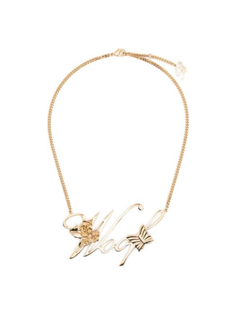 Blumarine rose-detail butterfly-detail necklace