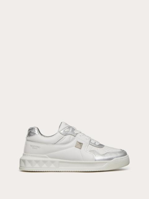 Valentino ONE STUD LOW-TOP SNEAKER IN NAPPA WITH METALLIC DETAILS