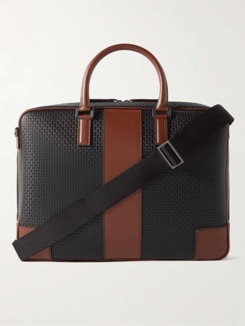 Serapian Stepan Leather-Trimmed Monogrammed Coated-Canvas Briefcase