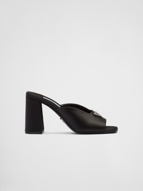 Prada High-heeled satin slides