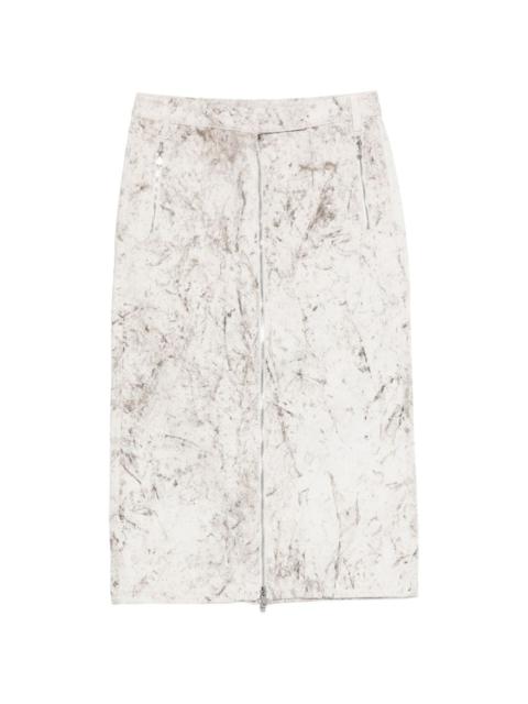 Tibi Calcimin denim zip-up skirt