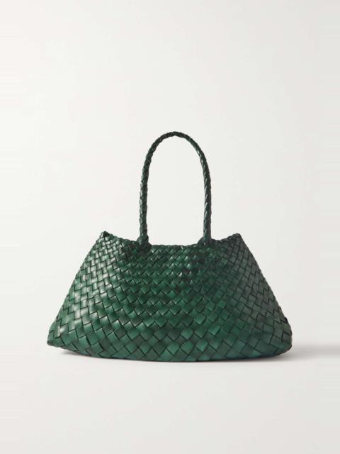 DRAGON DIFFUSION Santa Croce Big woven leather tote Green