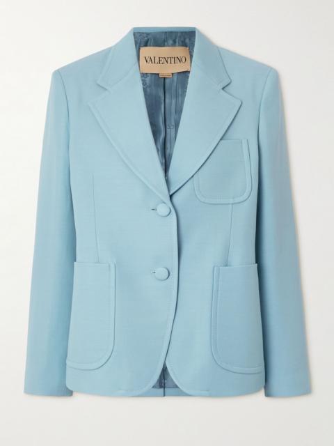 Valentino Wool and silk-blend blazer Blue