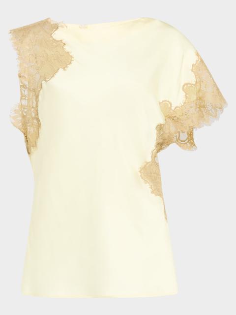 A.L.C. Alessia Satin and Lace Top