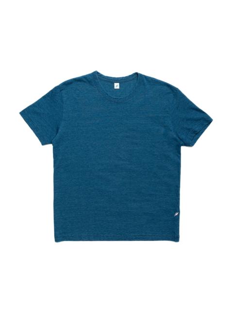 Pure Blue Japan Indigo Jersey Crew Neck T-shirt - Greencast Indigo