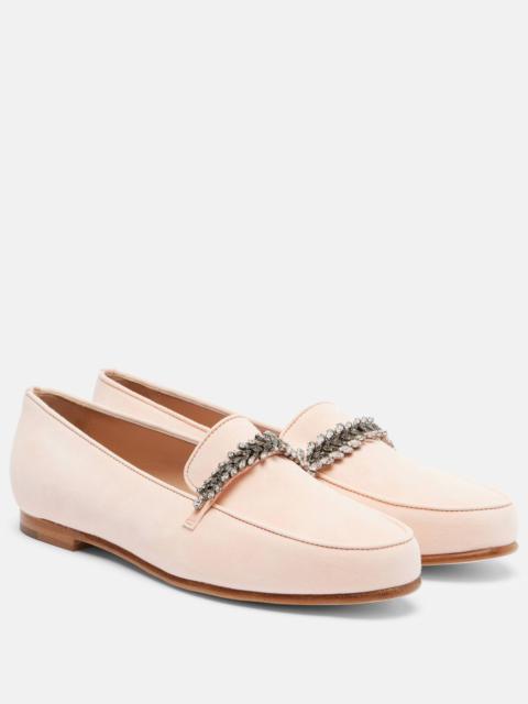 Manolo Blahnik Pisufa embellished suede loafers