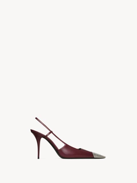 SAINT LAURENT JEANNE SLINGBACK PUMPS IN SMOOTH LEATHER