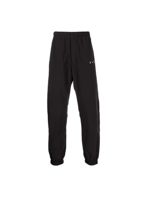 Men's Off-White FW22 Logo Printing Bundle Feet Sports Pants/Trousers/Joggers Black OMCA226C99FAB0011