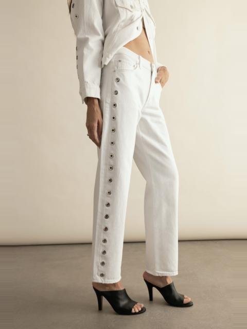 PISTOLA LEXI MID RISE BOWED STRAIGHT JEAN - VIVID WHITE