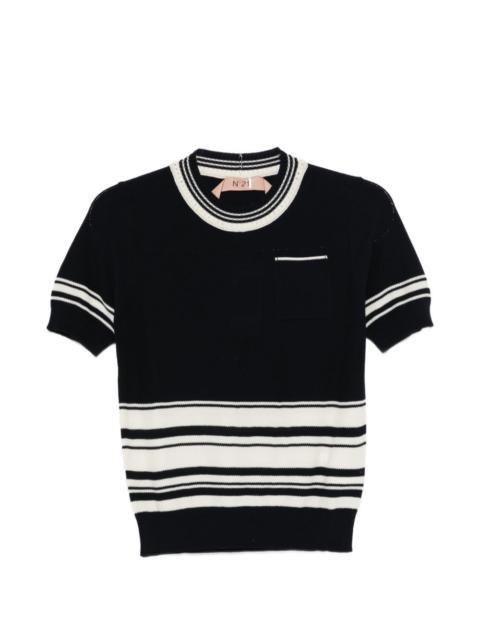N°21 striped pocket sweater