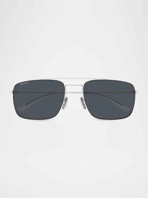 GUCCI Men's GG2256SA Pure Light Metal Square Sunglasses