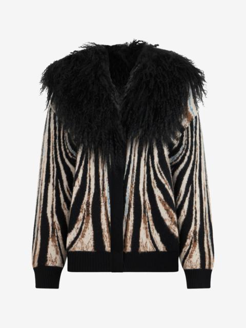 Roberto Cavalli Jacquard Cardigan With Zebra Print