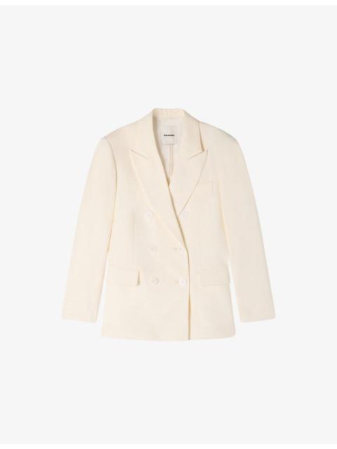 Sandro Tailored Peak-Lapel Woven Blazer