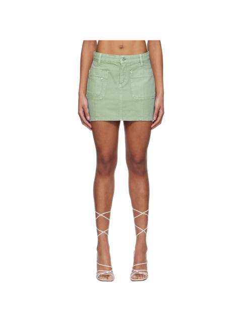 Blumarine Green Five-Pocket Miniskirt