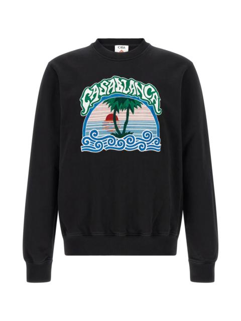 CASABLANCA 'Palm Tree Emblem' Embroidered Sweatshirt