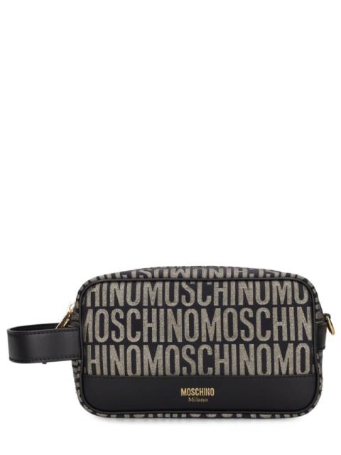 Moschino Moschino logo jacquard toiletry bag