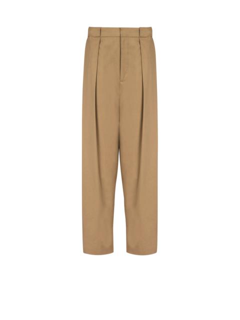 Pleated cotton trousers