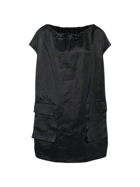 drawstring-neck cargo minidress