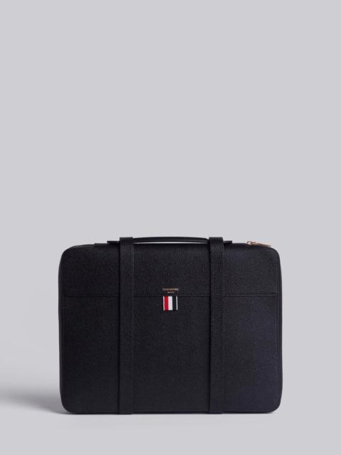 Thom Browne Handle Zip Top Artist Folio In Pebble Grain