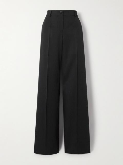 Dolce & Gabbana Wide-leg Wool-blend Twill Pants