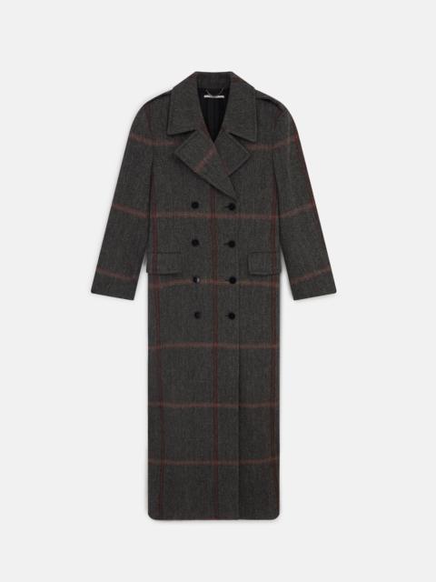 Herringbone Weave Maxi Overcoat