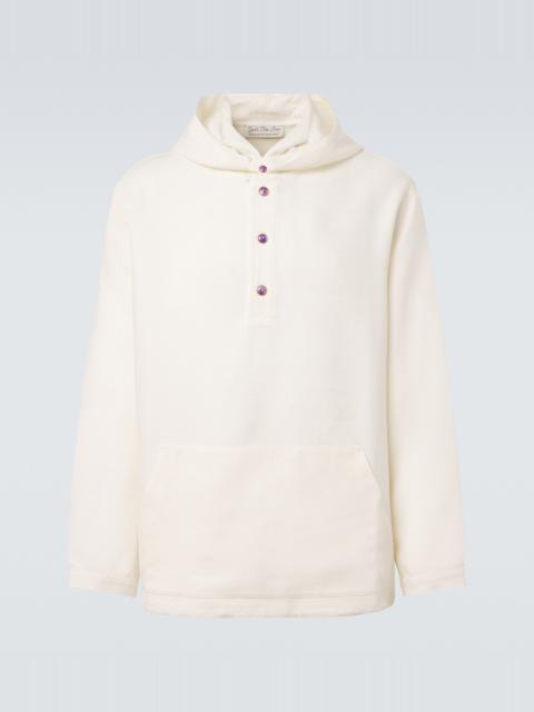 God’s True Cashmere Hooded linen jacket with amethyst