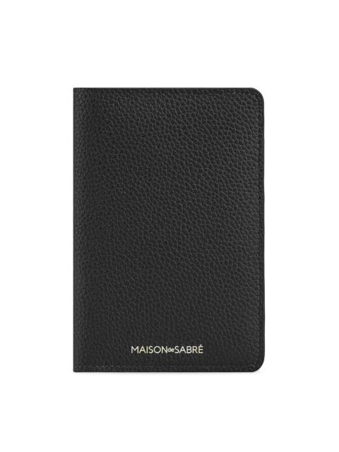 MAISON de SABRÉ Unisex Leather Passport Holder - Black Caviar