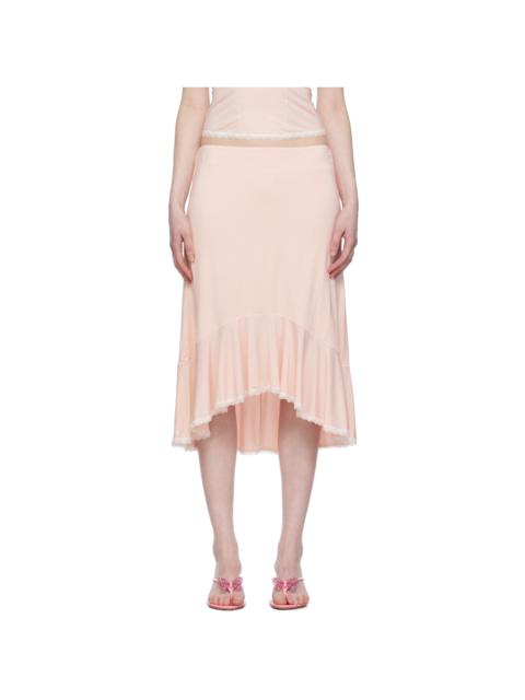GUIZIO Pink Dainty Midi Skirt