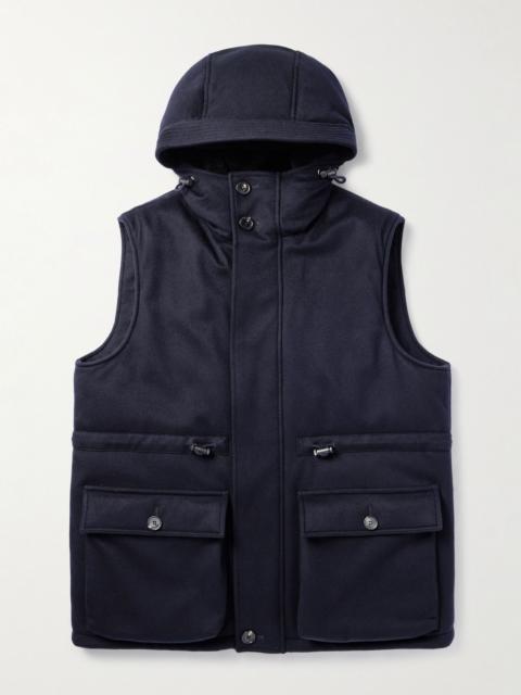 Loro Piana Damiano Shearling-Lined Padded Storm System® Cashmere-Felt Hooded Gilet Navy