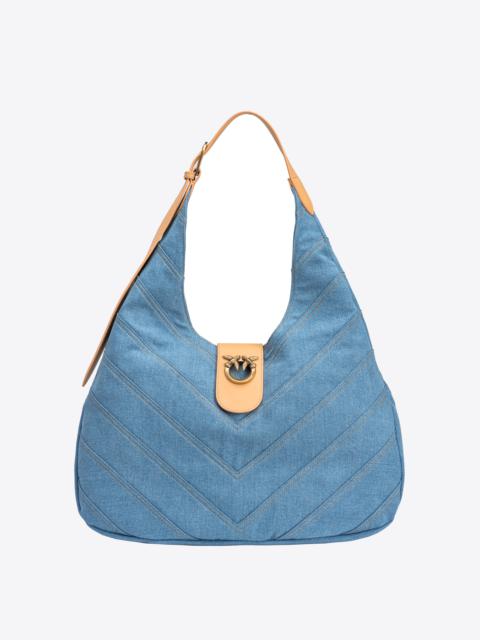 PINKO BIG HOBO BAG IN FADED DENIM