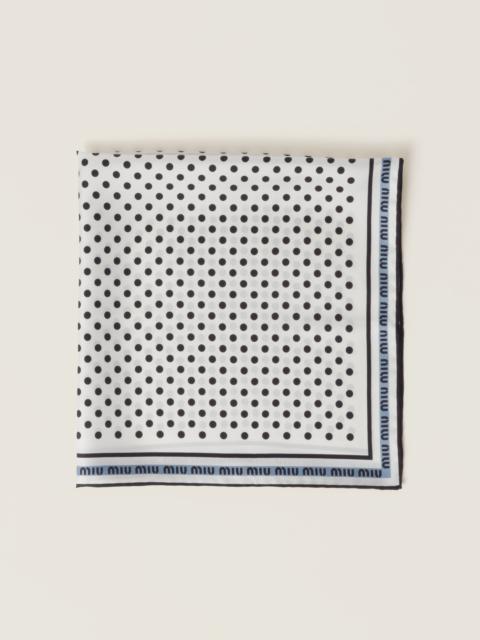 Miu Miu Printed twill scarf