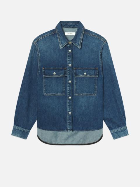 FRAME The Long Sleeve Hi-Low Shirt in Wander