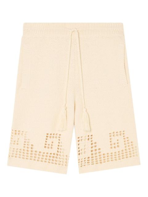 Alanui Where the Wave Begins tasselled openwork shorts