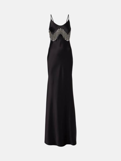 David Koma Embellished satin gown