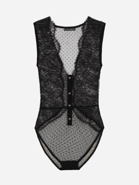 Dolce & Gabbana Lace bodysuit with plunging neckline