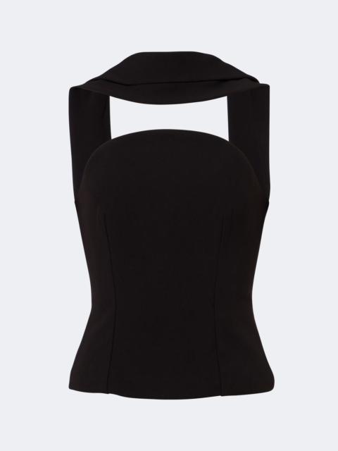 ROLAND MOURET Scarf-detail crêpe corset top