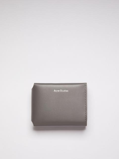 Leather trifold wallet - Dark grey