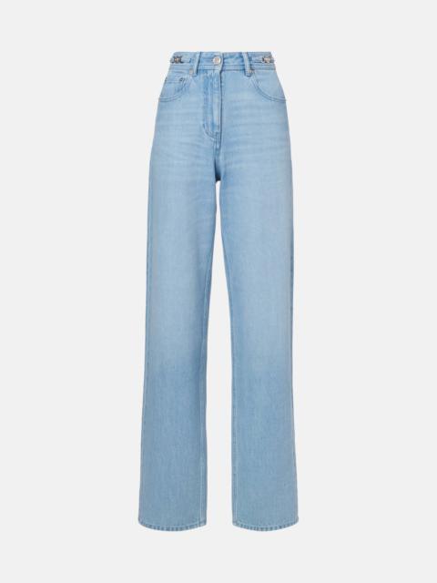 VERSACE High-rise wide-leg jeans