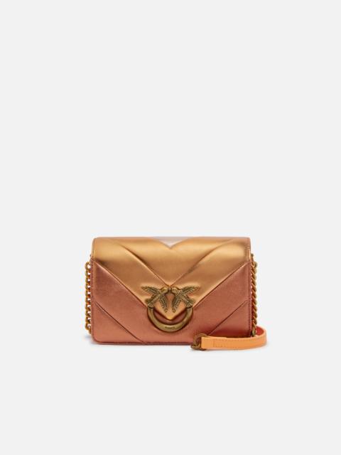 PINKO LOVE BAG CLICK MINI QUILTED CROSSBODY BAG WITH METALLIC AND FADE EFFECTS