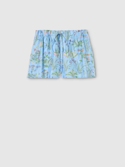 GUCCI Printed silk twill shorts