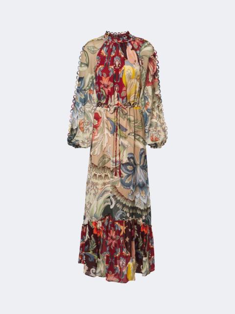FARM RIO Lunar floral chiffon maxi dress